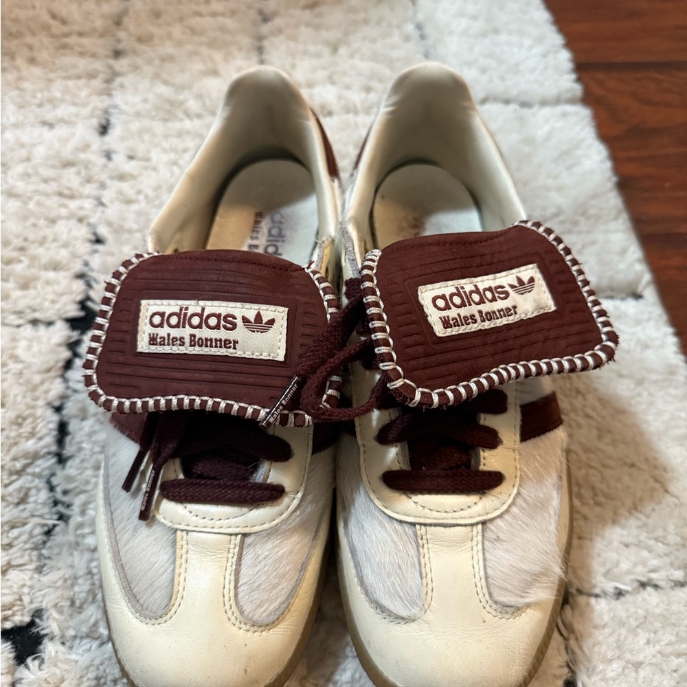 Wales Bonner Cream and Marroon Athletic Shoes